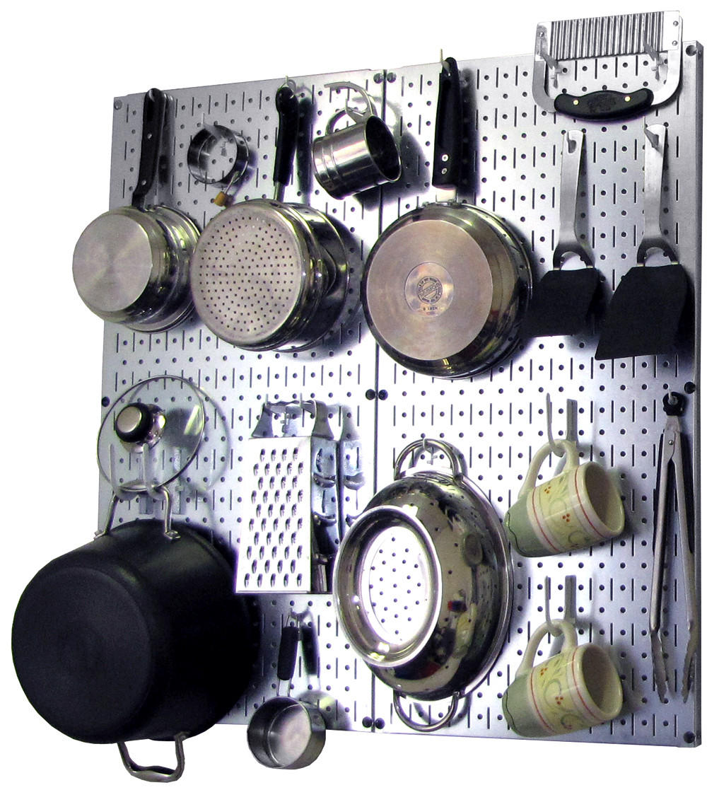 Kitchen Pegboard Organizer Kit Pots & Pans Rack - Pegboard With Hooks