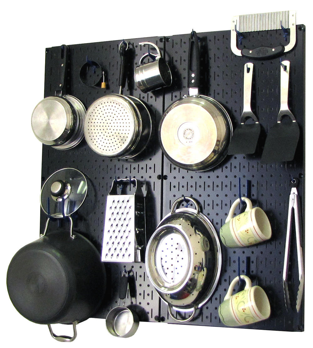 Kitchen Pegboard Organizer Kit Pots & Pans Rack - Pegboard With Hooks
