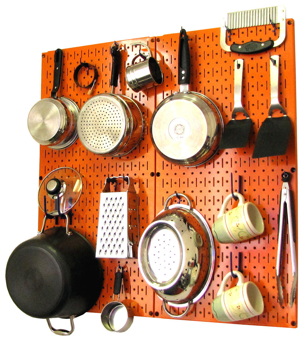 Kitchen Pegboard Organizer Kit Pots & Pans Rack - Pegboard With Hooks