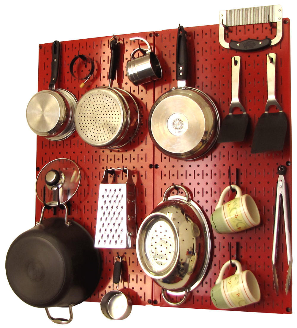 Kitchen Pegboard Organizer Kit Pots & Pans Rack - Pegboard With Hooks