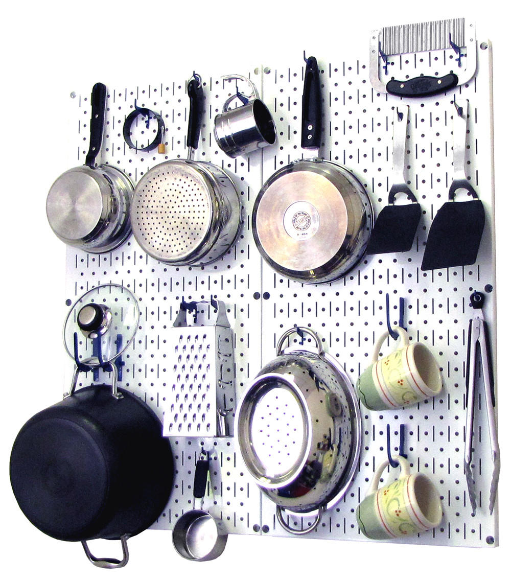 Kitchen Pegboard Organizer Kit Pots & Pans Rack - Pegboard With Hooks