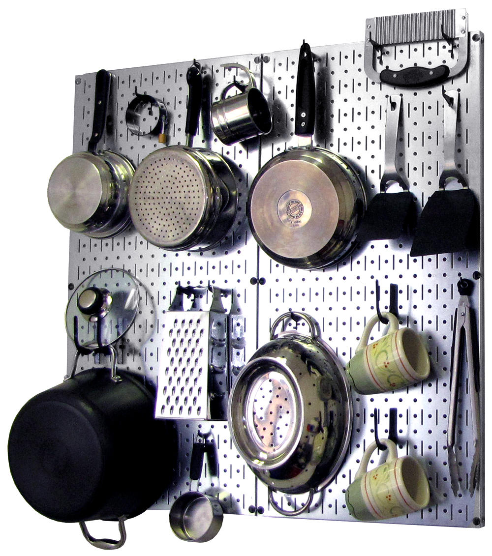 Kitchen Pegboard Organizer Kit Pots & Pans Rack - Pegboard With Hooks