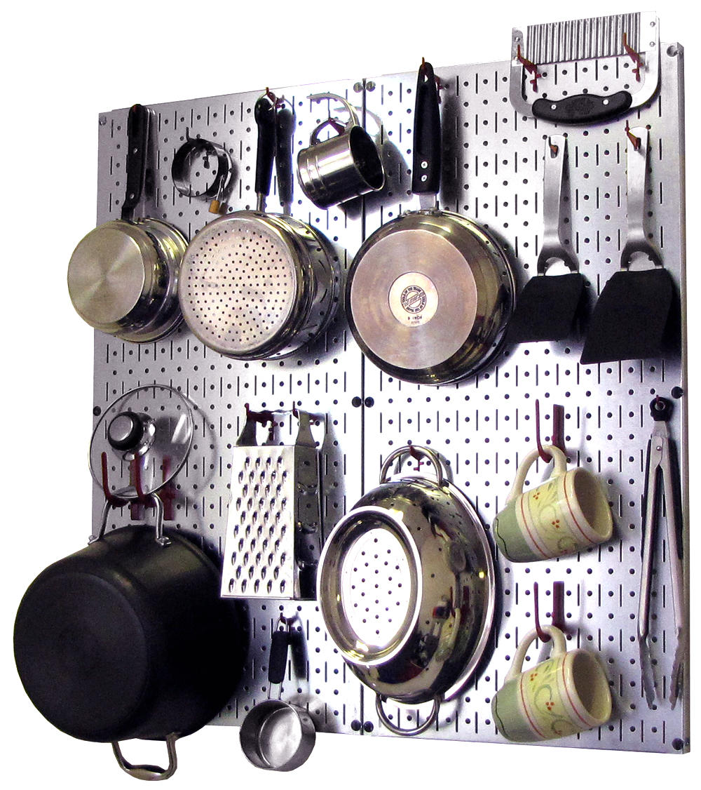 Kitchen Pegboard Organizer Kit Pots & Pans Rack - Pegboard With Hooks