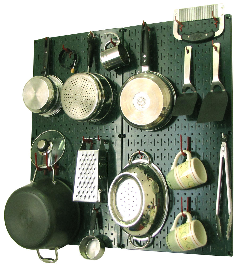 Kitchen Pegboard Organizer Kit Pots & Pans Rack - Pegboard With Hooks
