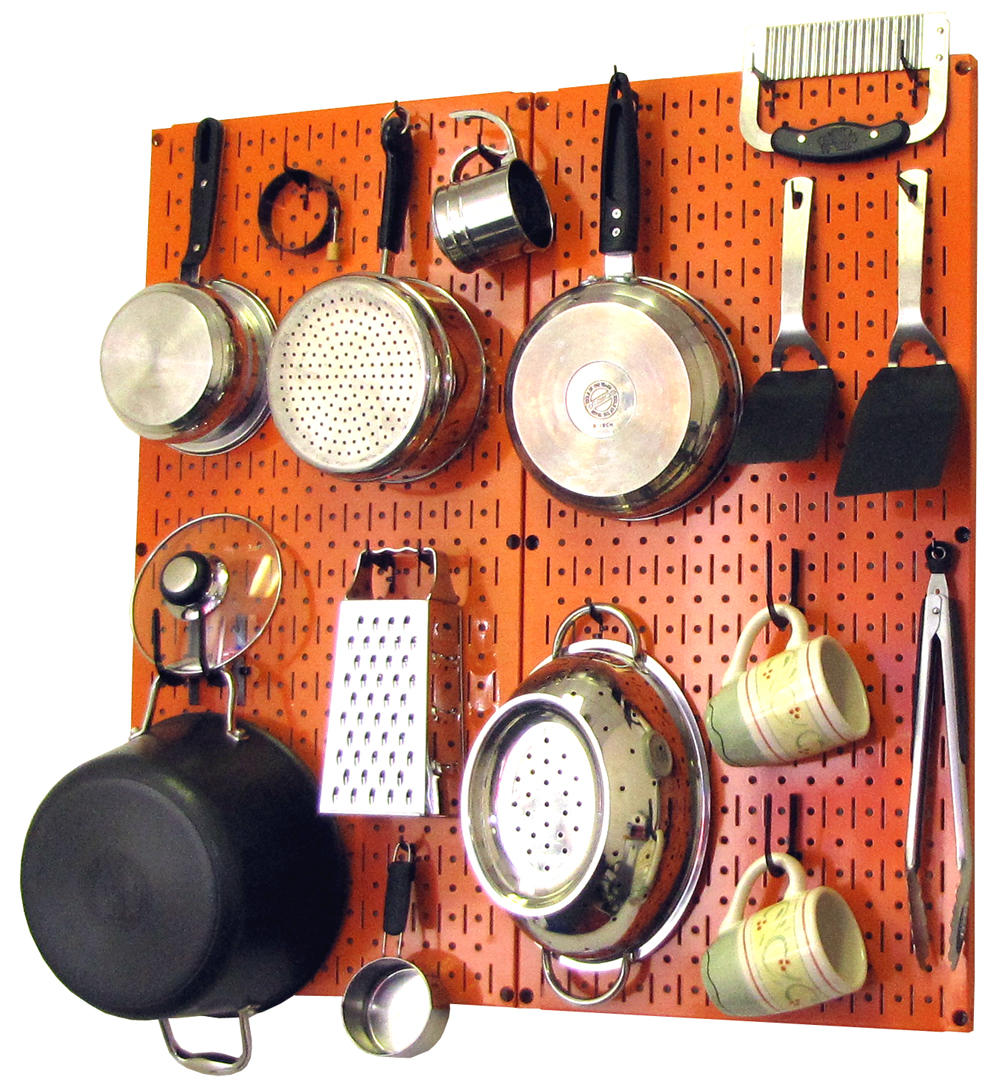 Kitchen Pegboard Organizer Kit Pots & Pans Rack - Pegboard With Hooks