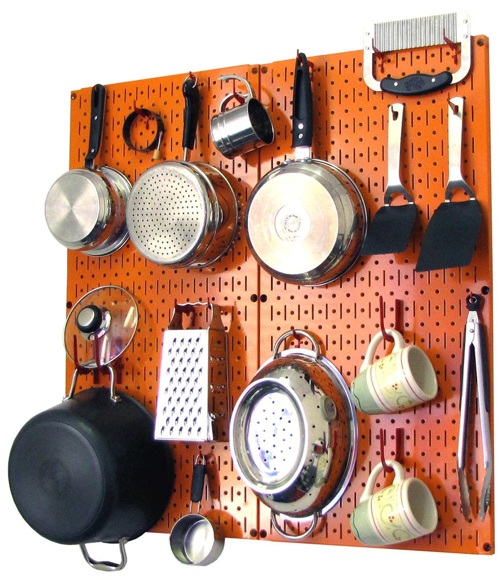 Kitchen Pegboard Organizer Kit Pots & Pans Rack - Pegboard With Hooks