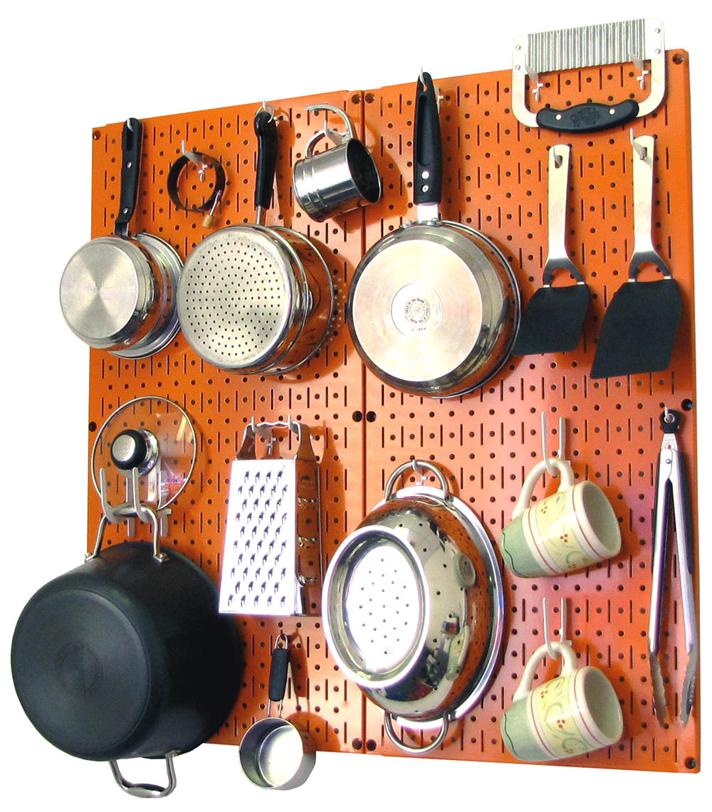 Kitchen Pegboard Organizer Kit Pots & Pans Rack - Pegboard With Hooks