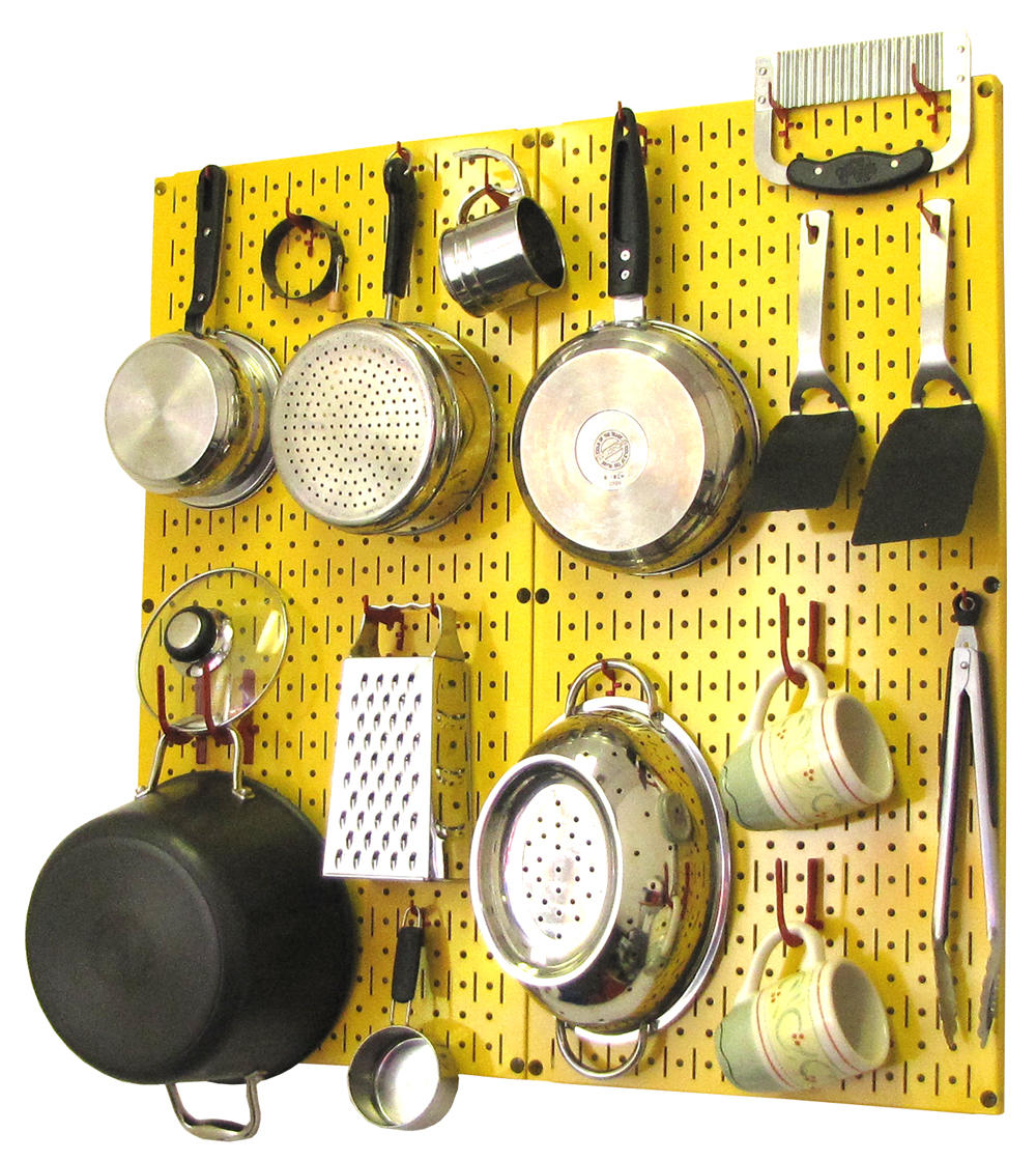 Kitchen Pegboard Organizer Kit Pots & Pans Rack - Pegboard With Hooks