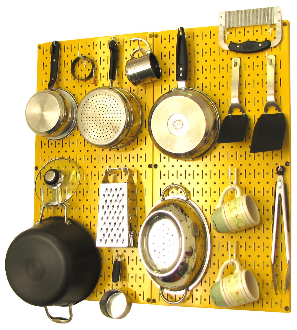 Kitchen Pegboard Organizer Kit Pots & Pans Rack - Pegboard With Hooks