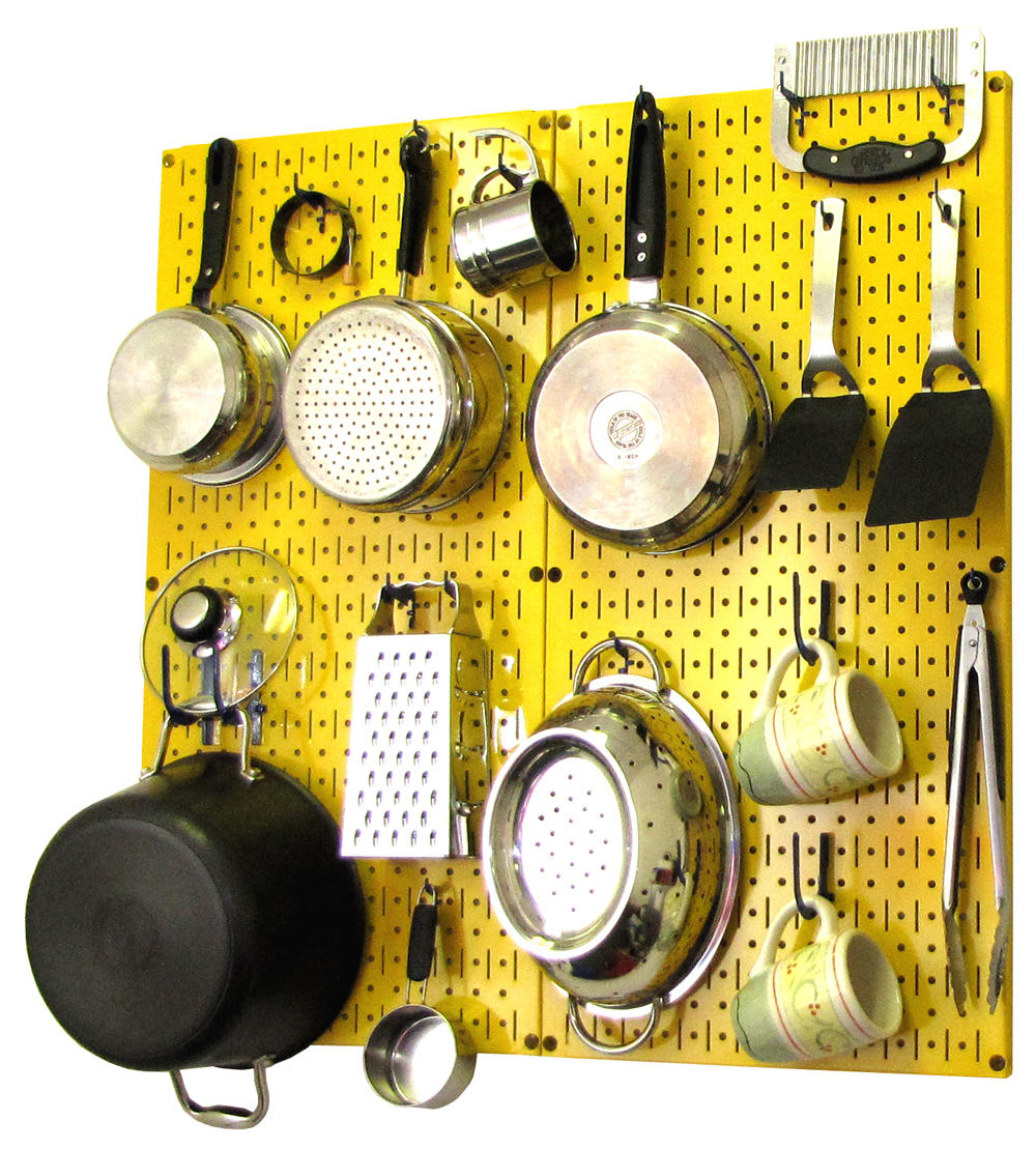 Kitchen Pegboard Organizer Kit Pots & Pans Rack - Pegboard With Hooks