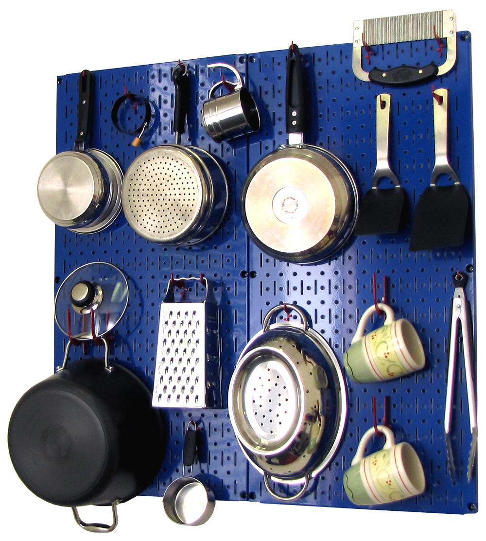Kitchen Pegboard Organizer Kit Pots & Pans Rack - Pegboard With Hooks