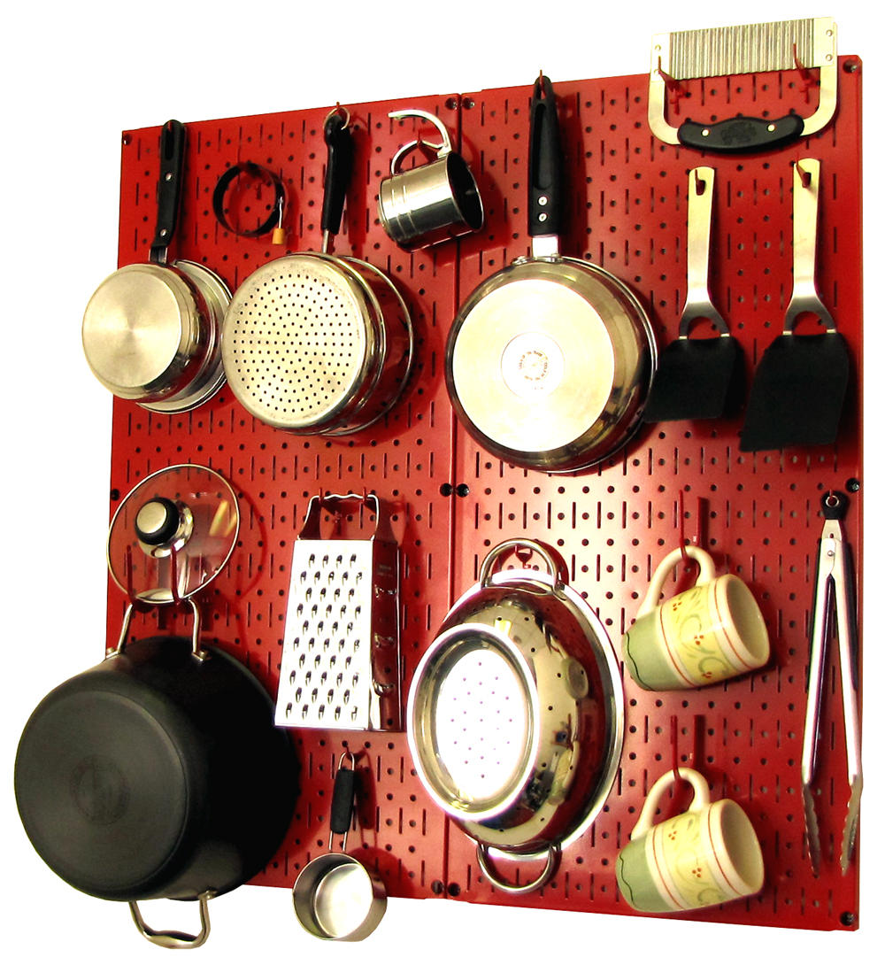 Kitchen Pegboard Organizer Kit Pots & Pans Rack - Pegboard With Hooks