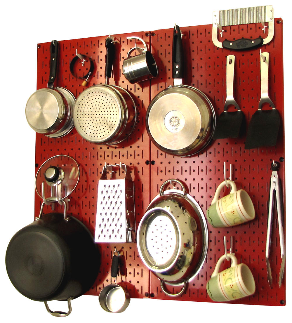 Kitchen Pegboard Organizer Kit Pots & Pans Rack - Pegboard With Hooks