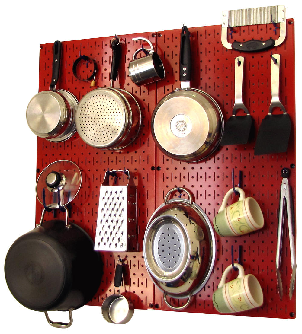 Kitchen Pegboard Organizer Kit Pots & Pans Rack - Pegboard With Hooks