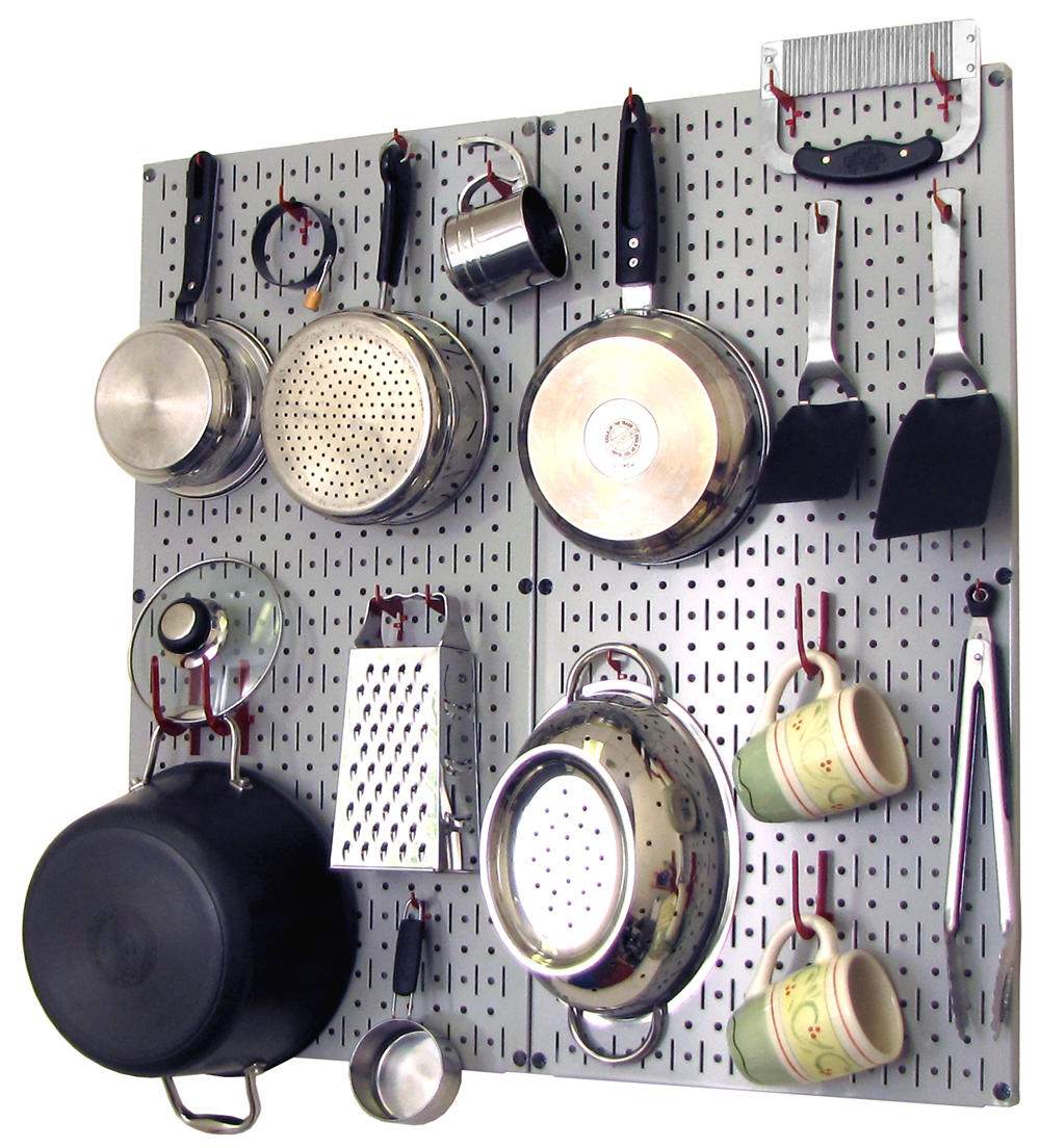 Kitchen Pegboard Organizer Kit Pots & Pans Rack - Pegboard With Hooks