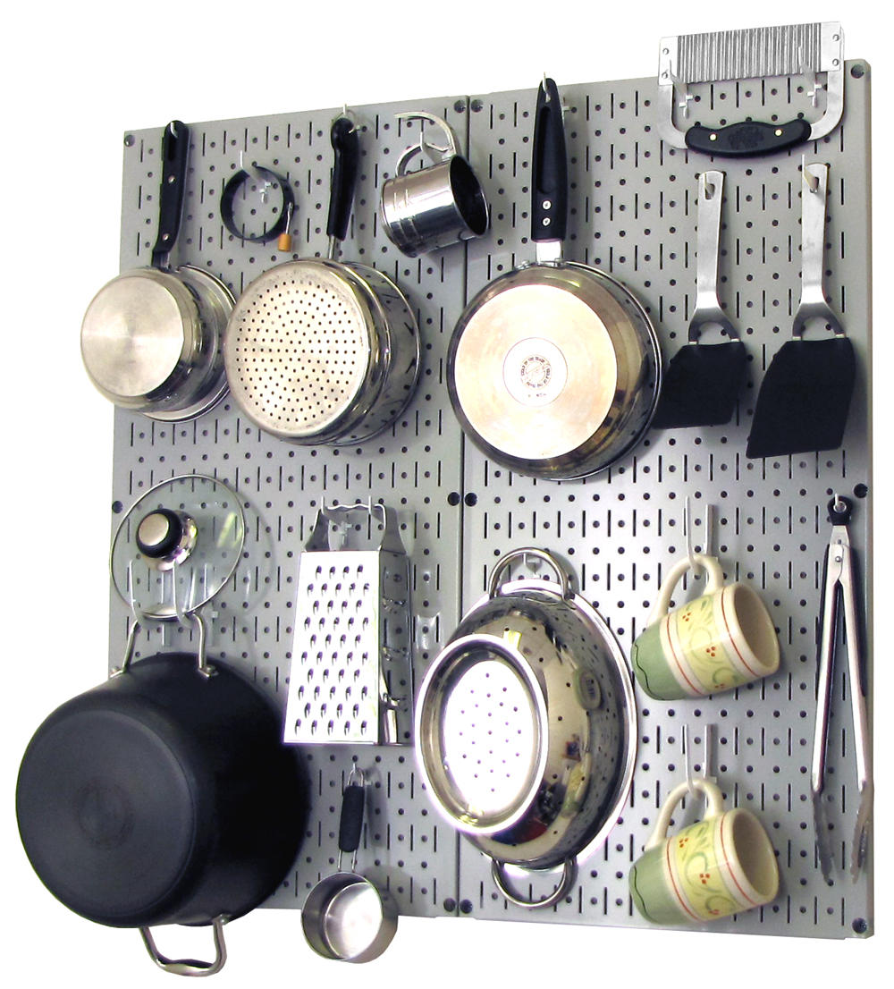Kitchen Pegboard Organizer Kit Pots & Pans Rack - Pegboard With Hooks