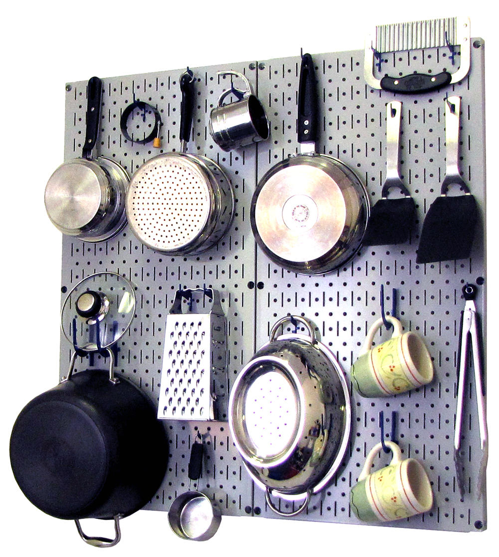 Kitchen Pegboard Organizer Kit Pots & Pans Rack - Pegboard With Hooks