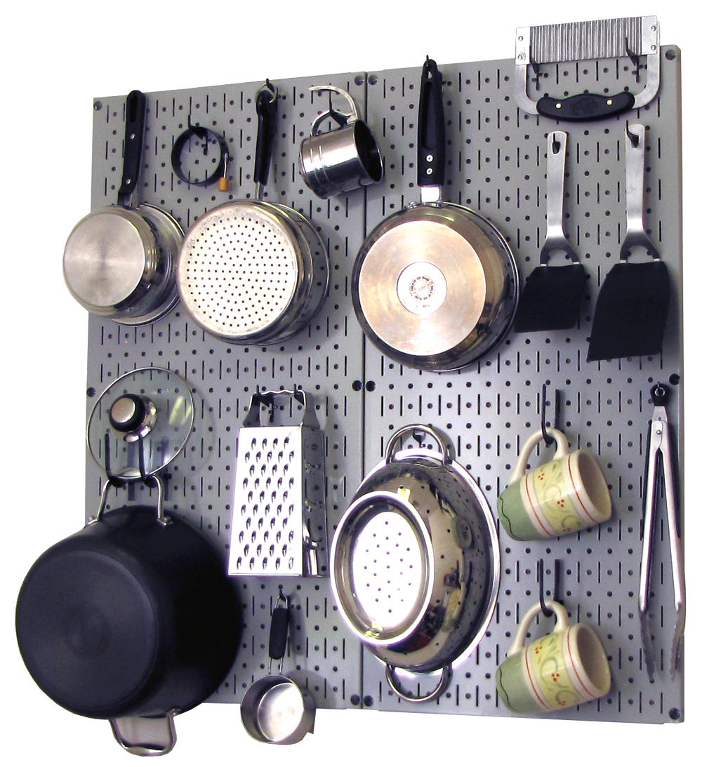 Kitchen Pegboard Organizer Kit Pots & Pans Rack - Pegboard With Hooks