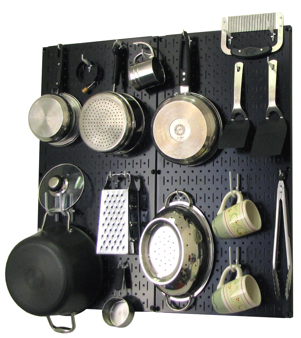 Kitchen Pegboard Organizer Kit Pots & Pans Rack - Pegboard With Hooks