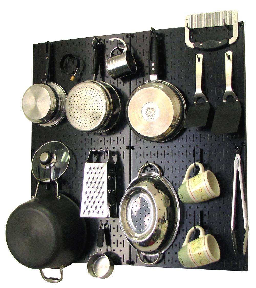 Kitchen Pegboard Organizer Kit Pots & Pans Rack - Pegboard With Hooks