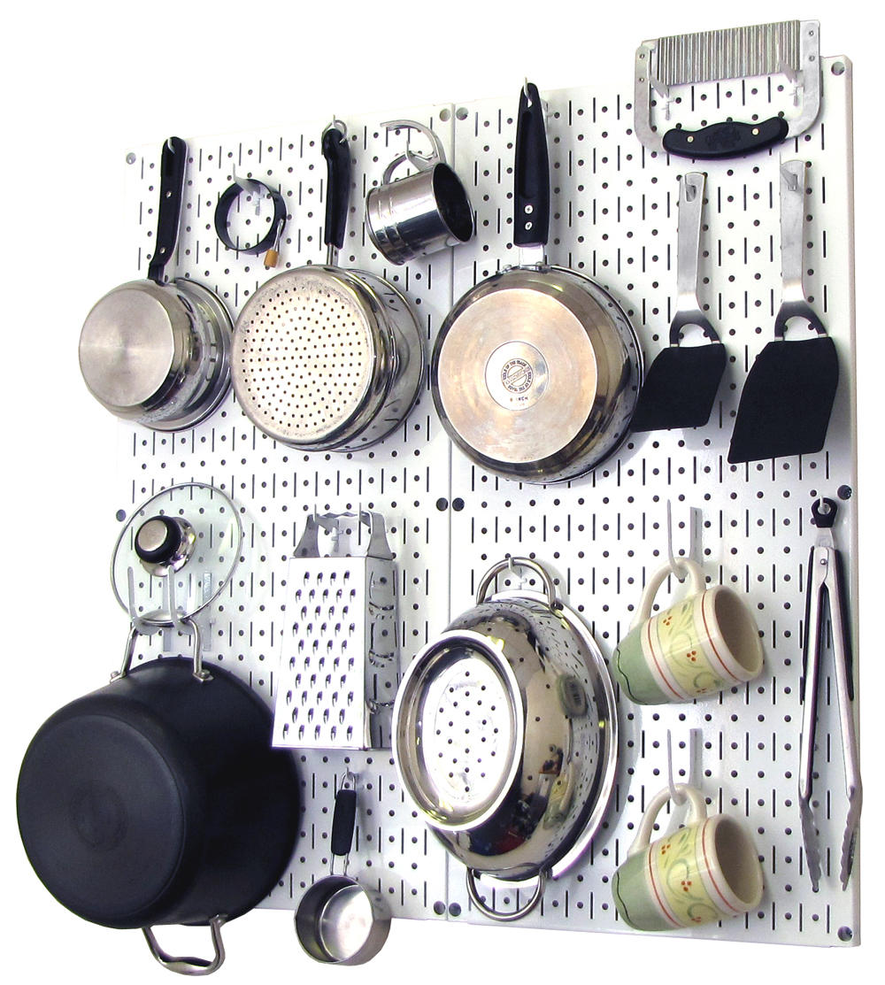 Kitchen Pegboard Organizer Kit Pots & Pans Rack - Pegboard With Hooks