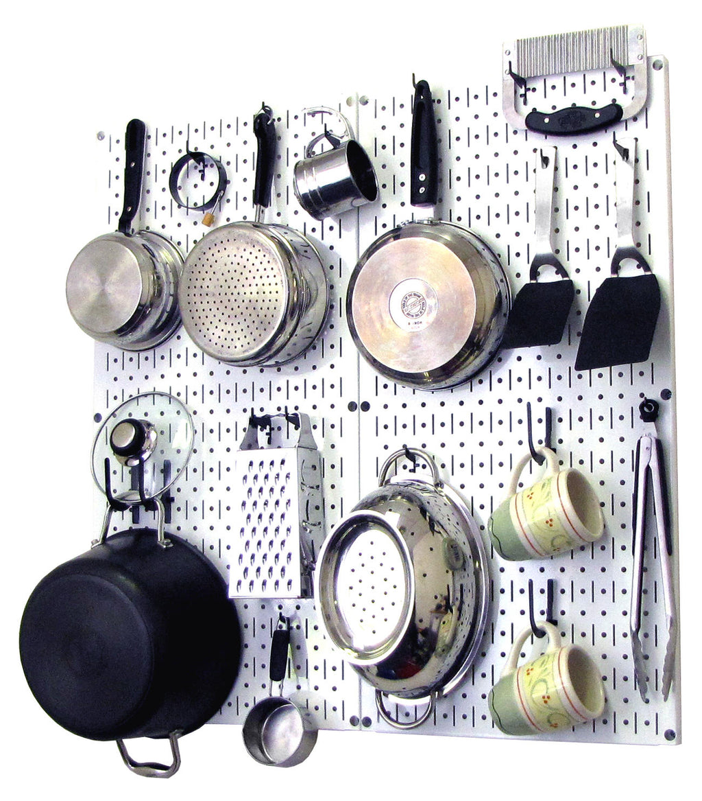 Kitchen Pegboard Organizer Kit Pots & Pans Rack - Pegboard With Hooks