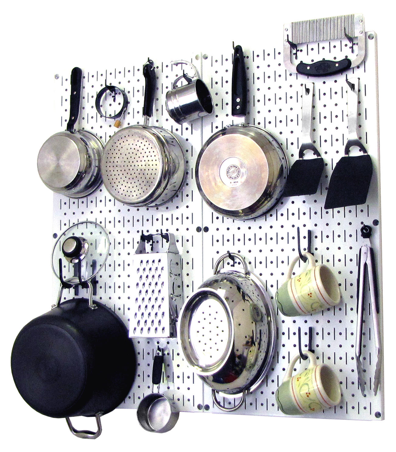 Kitchen Pegboard Organizer Kit Pots & Pans Rack - Pegboard With Hooks