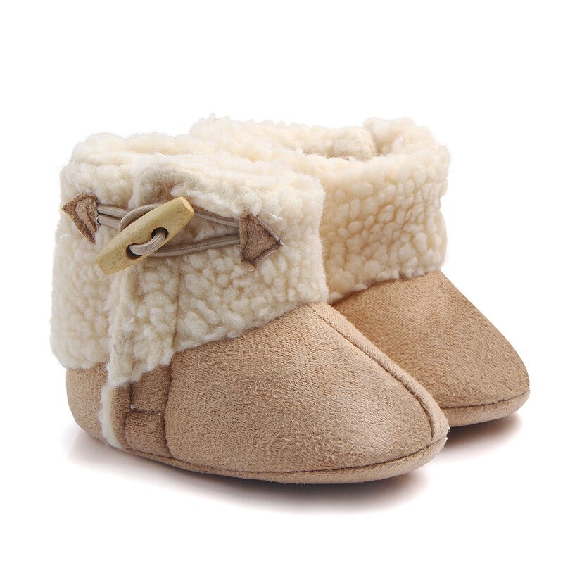 Fashion Winter Baby Boots Infant Girls Boys Warm Ankle Snow Boots Toddler Fur Plush Insole Buckle Boots Shoes