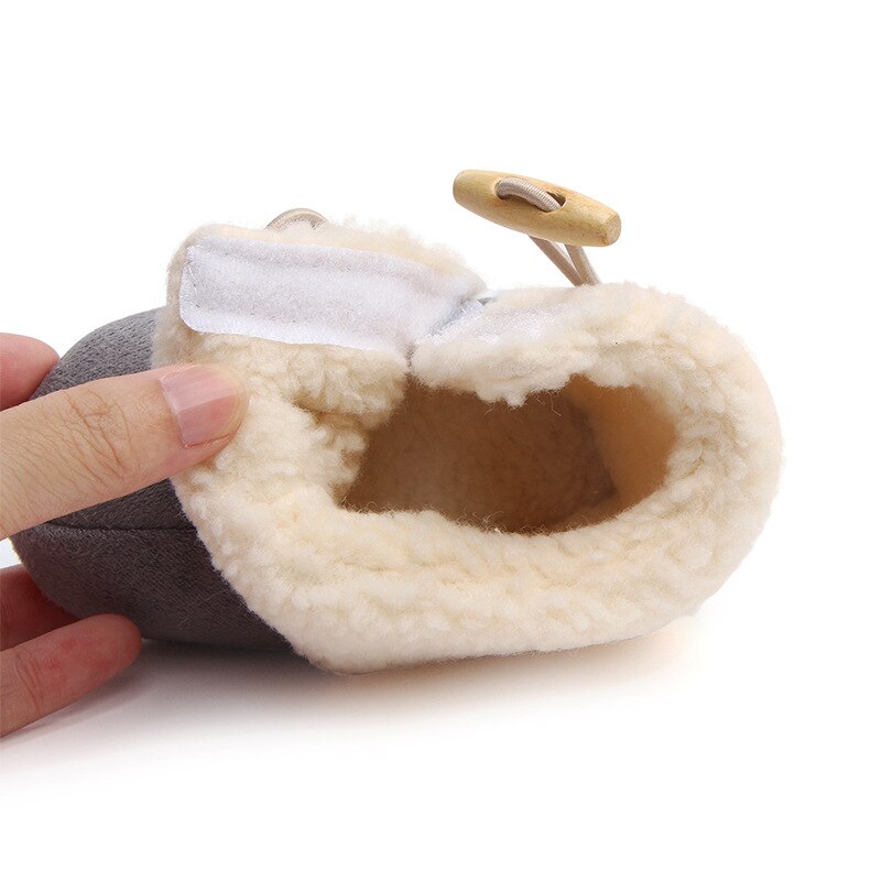 Fashion Winter Baby Boots Infant Girls Boys Warm Ankle Snow Boots Toddler Fur Plush Insole Buckle Boots Shoes