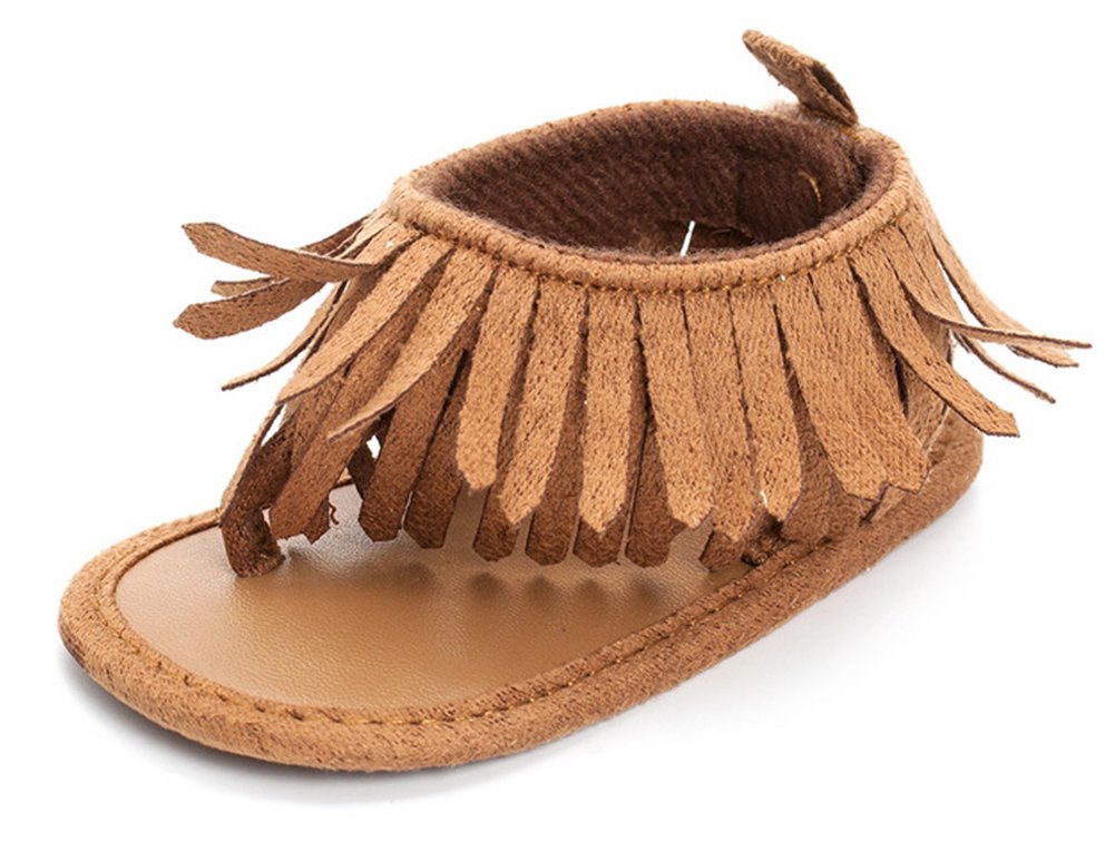 stylesilove Infant Baby Girl Soft Sole Moccasins Fringe Sandals Toddler Summer Fashion Shoes