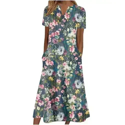 Women’s Summer Midi Dress – Casual, Light & Pocket-Ready
