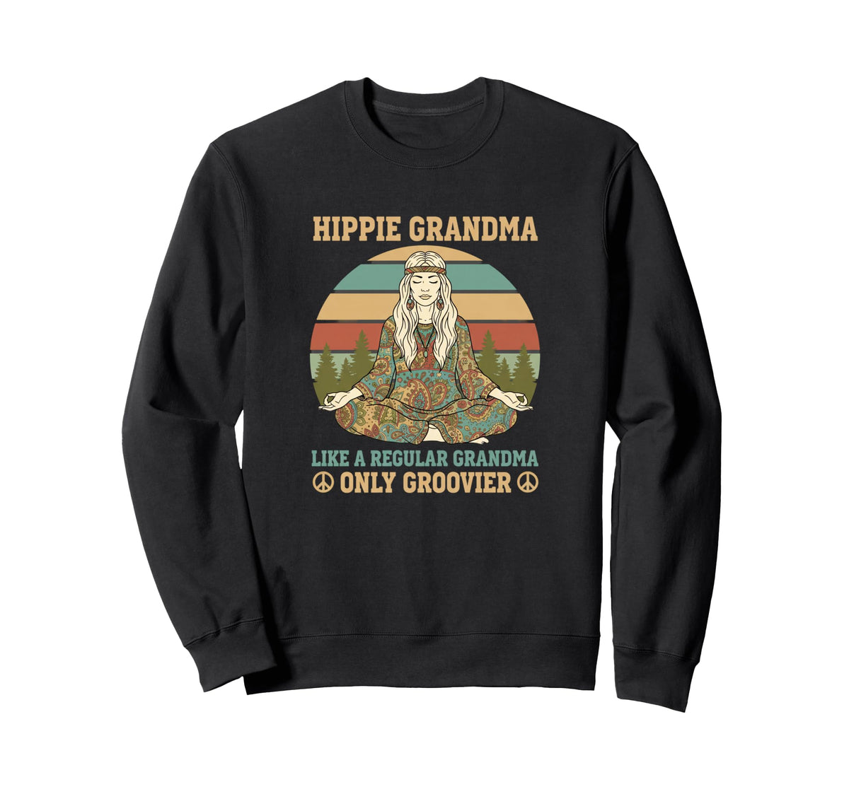 Grandparent Hippie Grandma Boho Sweatshirt - Trendy Graphic Men Women