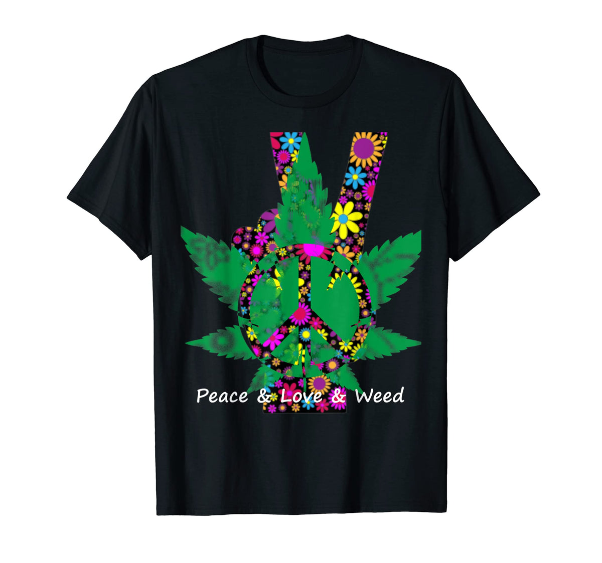 I Love Weed And World Peace Sweatshirt - Aesthetic Graphic for Adults