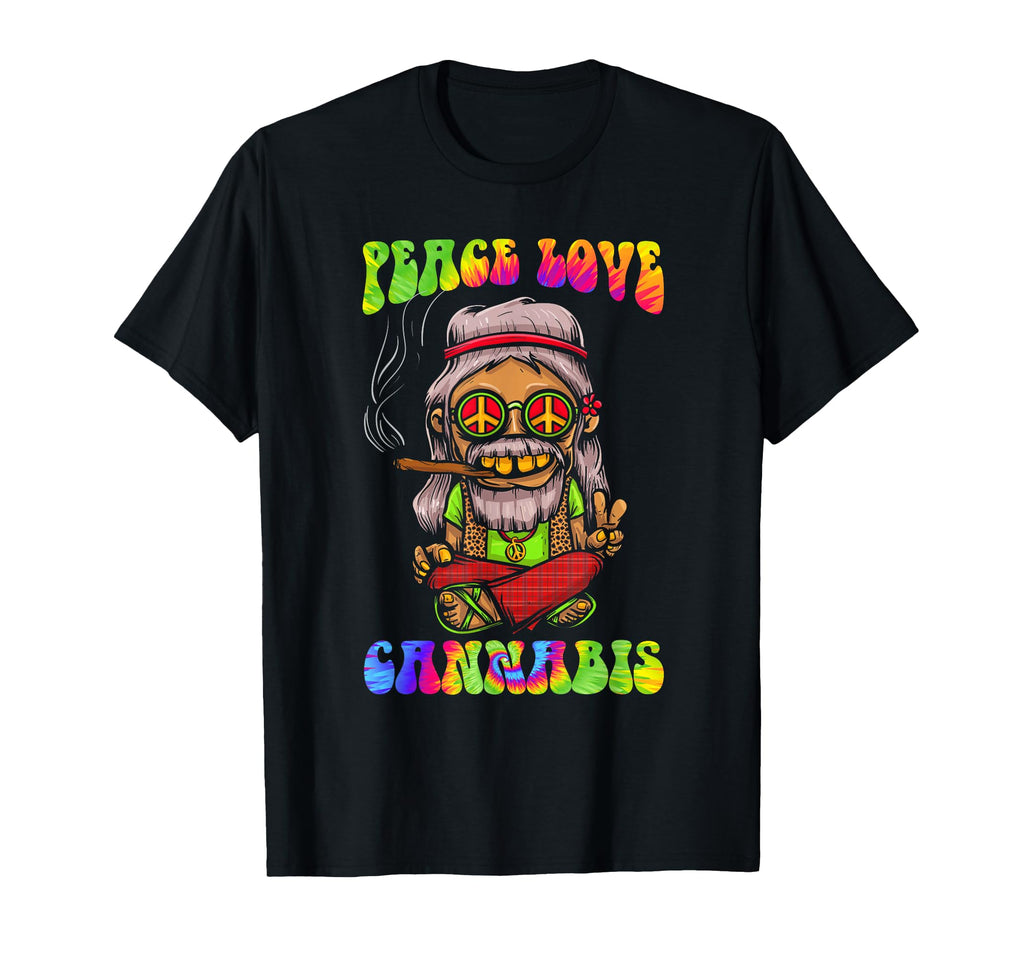 Hippie Love Weed Marijuana Cannabis T-Shirt - Novelty Apparel Men Women