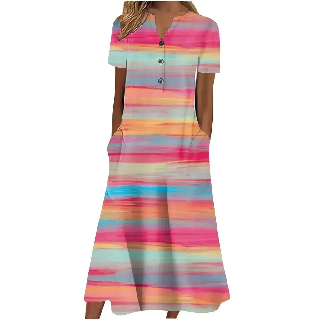 Women’s Summer Midi Dress – Casual, Light & Pocket-Ready