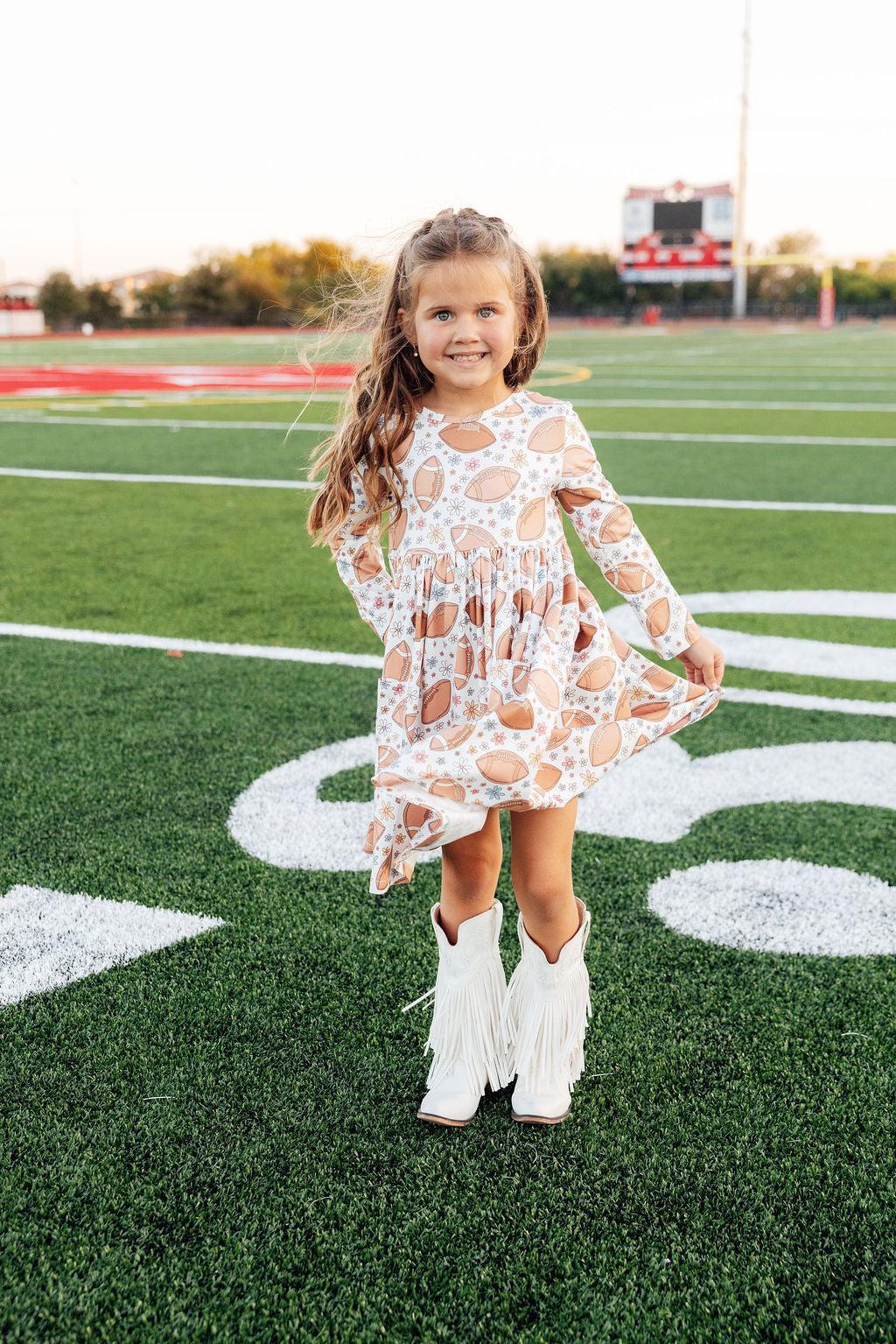 Football Friday L/S Pocket Twirl Dress
