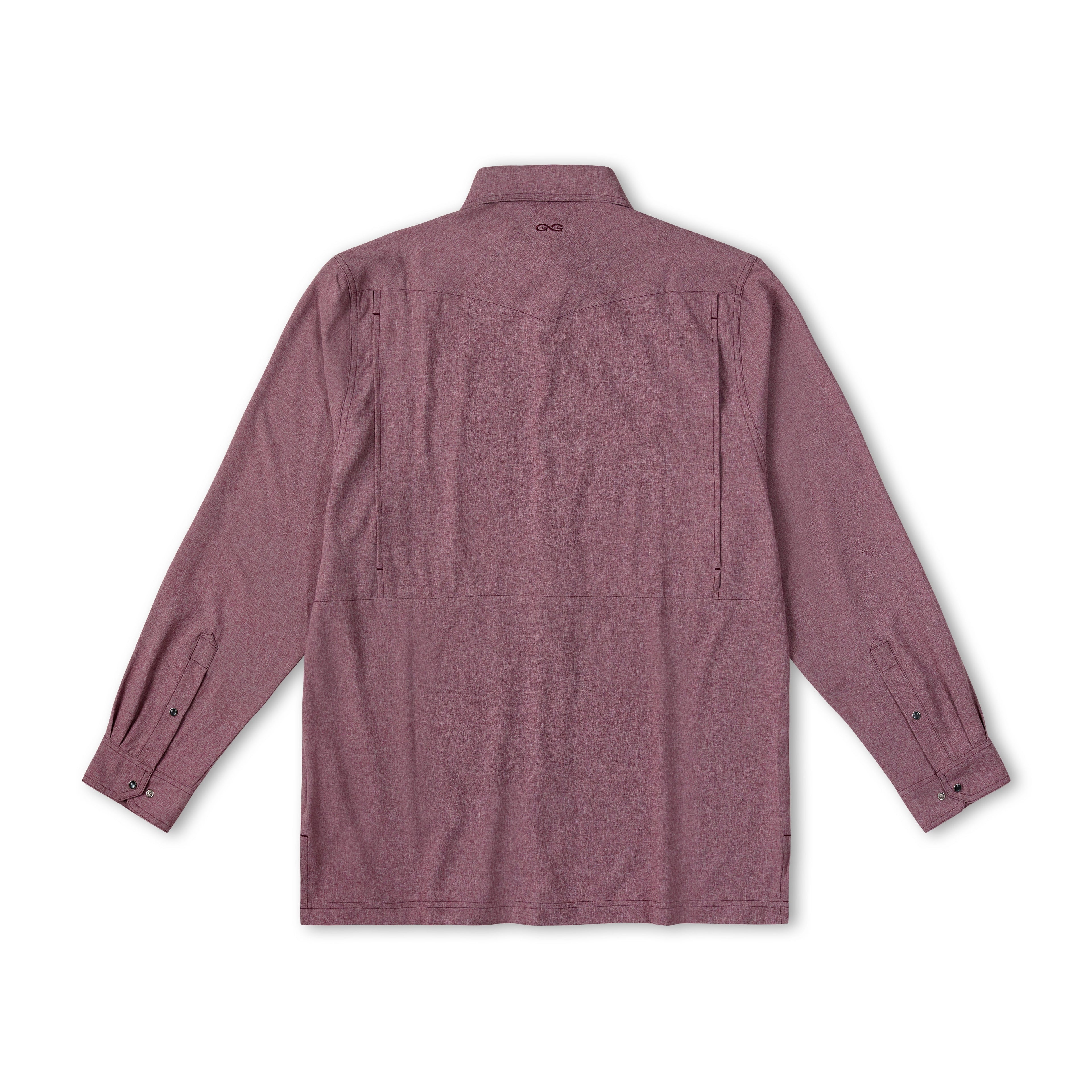 Maroon Pearl Snap Shirt | Long Sleeve
