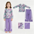 Pumpkin flower top lavender pants girls Halloween clothes