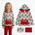 Christmas lighting green face kids girls hoodie