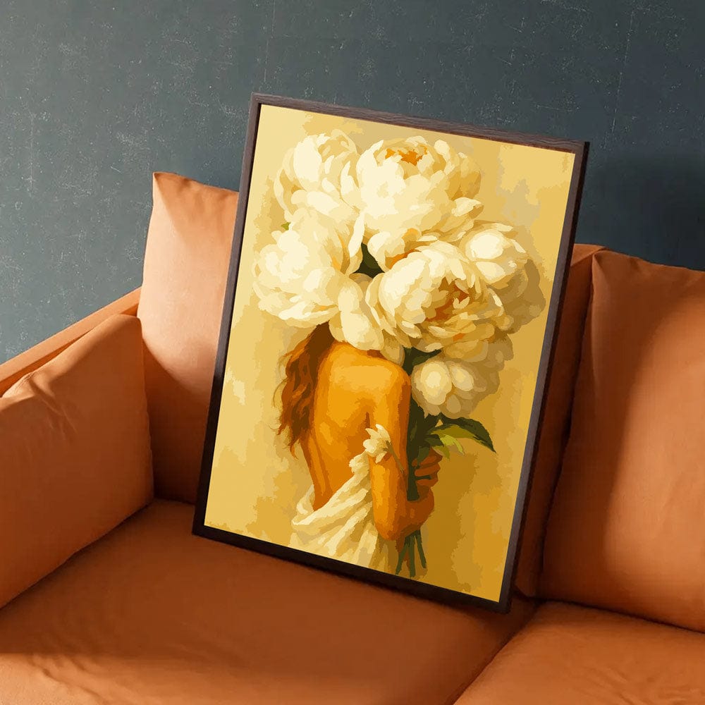White Peonies Love - Paint By Numbers Kit