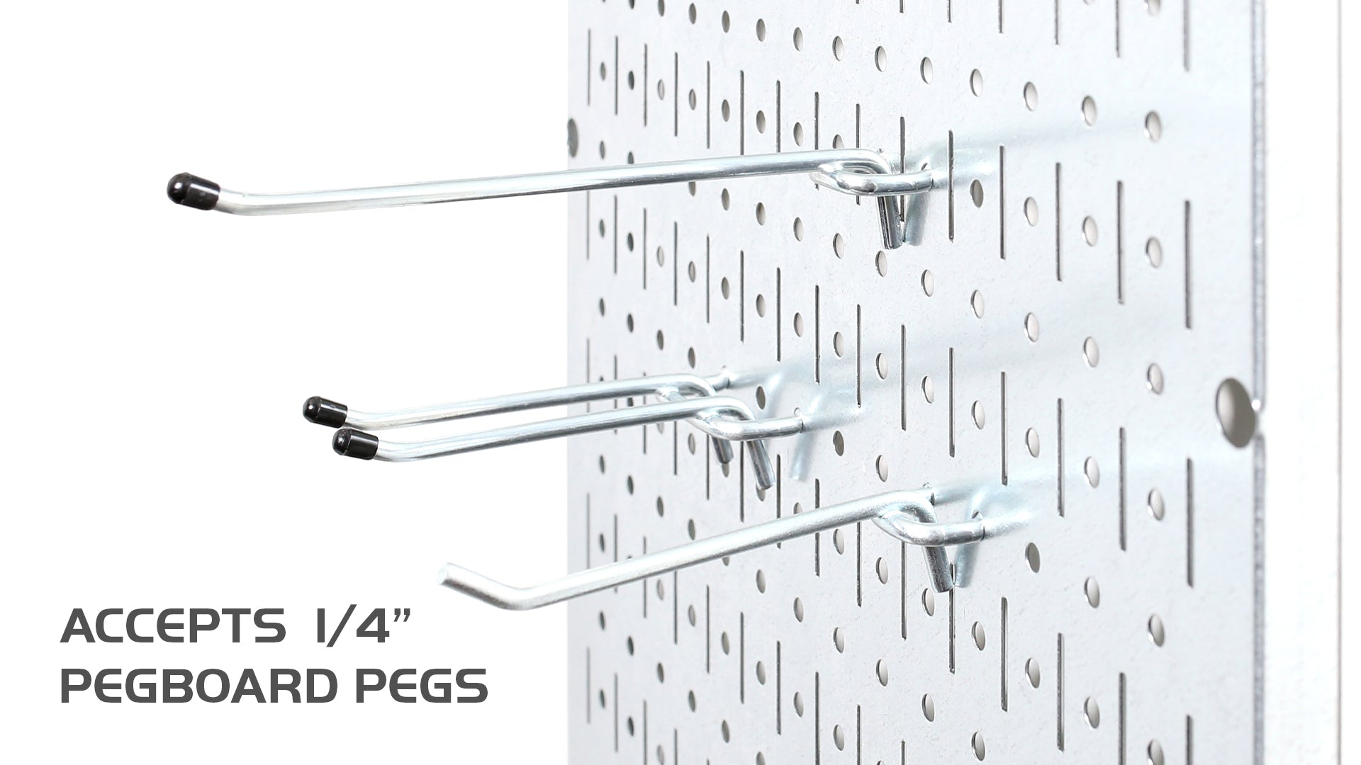 Wall Control Premium Steel Pegboard Kit - Black Pegboard with Hooks