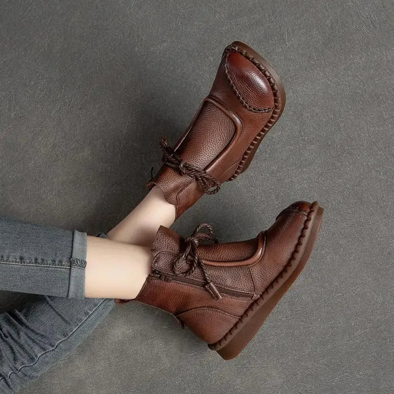Shoes for Women  Cross-tied Ladies Boot Daily Boots Hot Sale Cotton Shoes Round Toe Comfortable Flat Shoes Women Ankle Boots