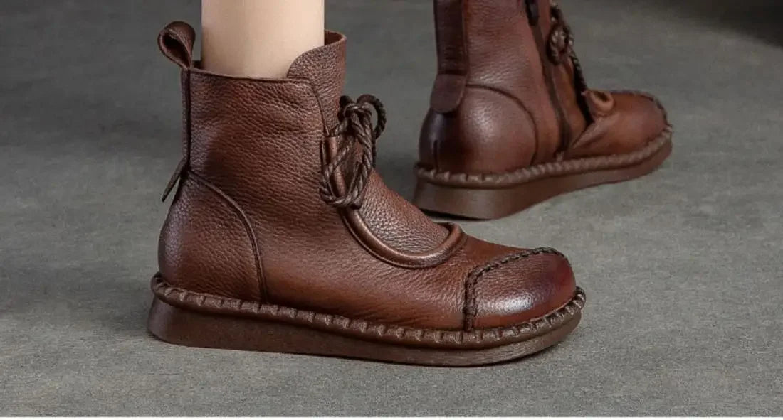 Shoes for Women  Cross-tied Ladies Boot Daily Boots Hot Sale Cotton Shoes Round Toe Comfortable Flat Shoes Women Ankle Boots