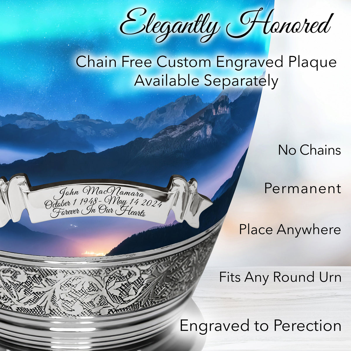 Aurora Borealis Cremation Urns for Human Ashes - Large Adult Funeral Urn