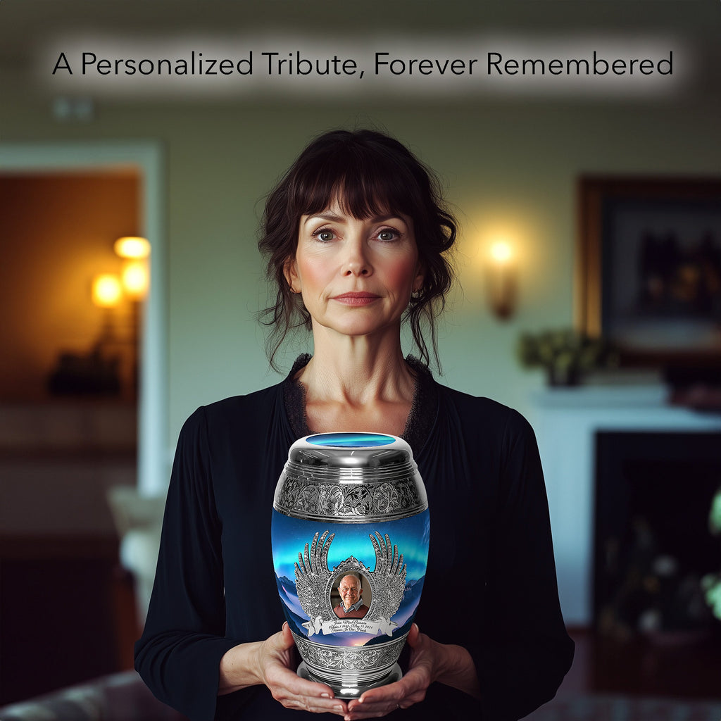 Aurora Borealis Cremation Urns for Human Ashes - Large Adult Funeral Urn
