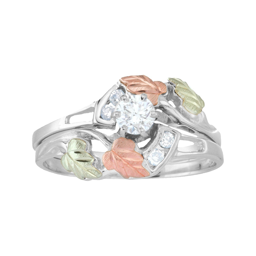 Five Diamond - Black Hills Gold Engagement & Wedding Ring Set