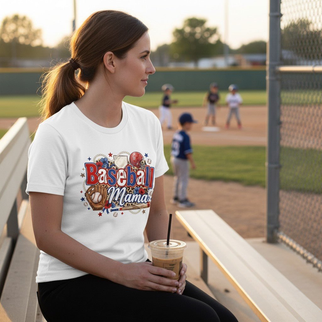 Baseball Mama T-Shirt 100% Cotton Sports Mom Mothers Day Gift