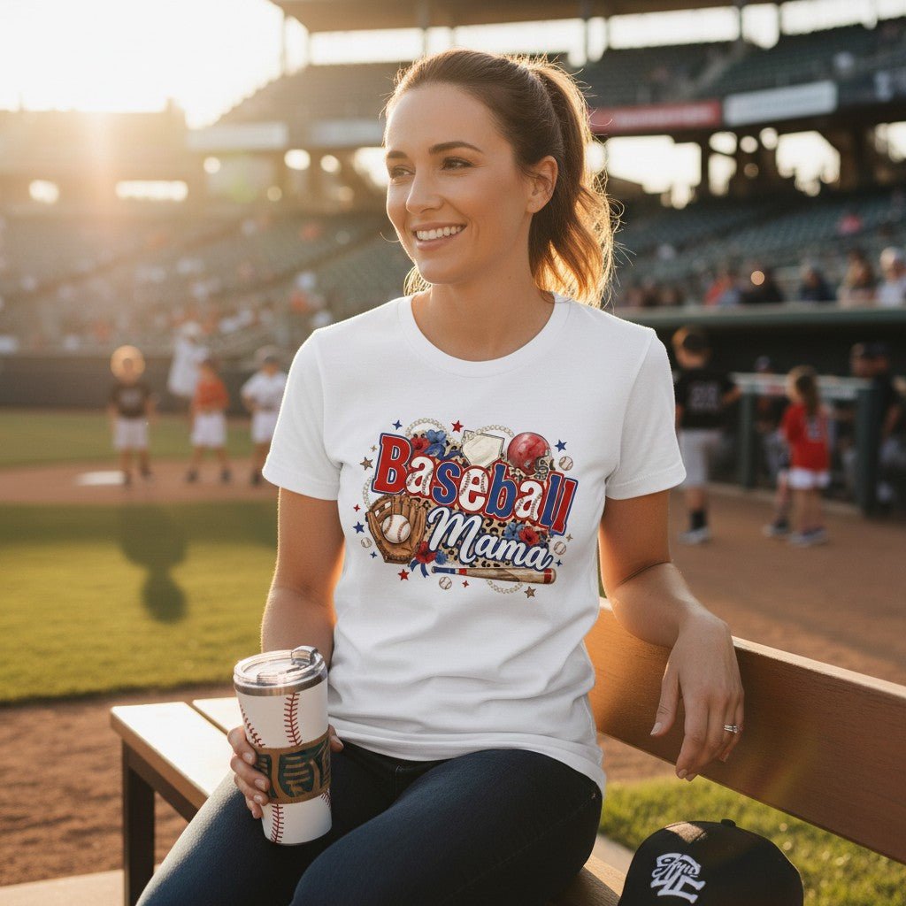 Baseball Mama T-Shirt 100% Cotton Sports Mom Mothers Day Gift
