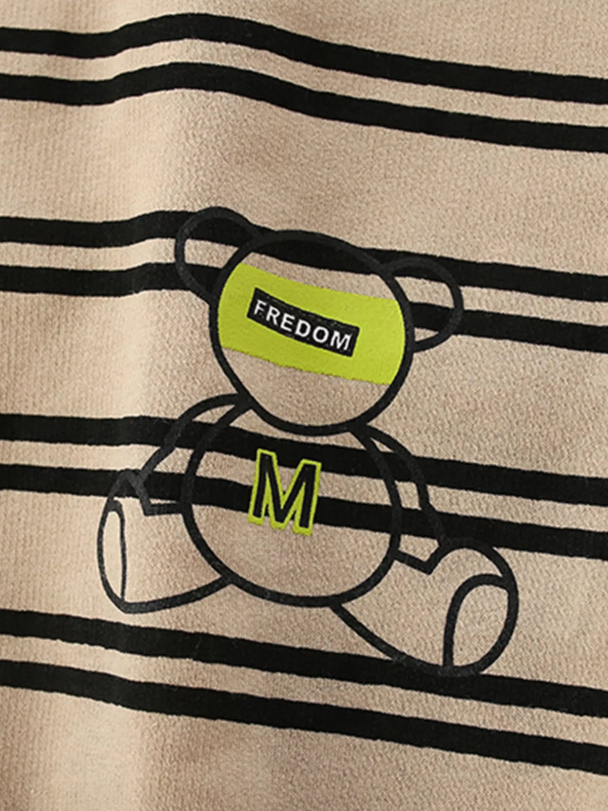 Toddler Boys Striped Bear Crew Neck Sweatshirt