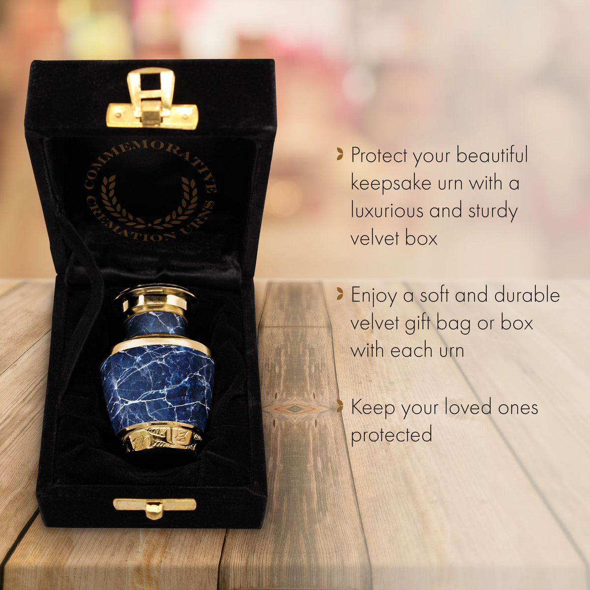 Marble Elegance Blue Extra Large Urn or Companion Urn – Extra Large Urns for Human Ashes | XL Urn & XXL Urn